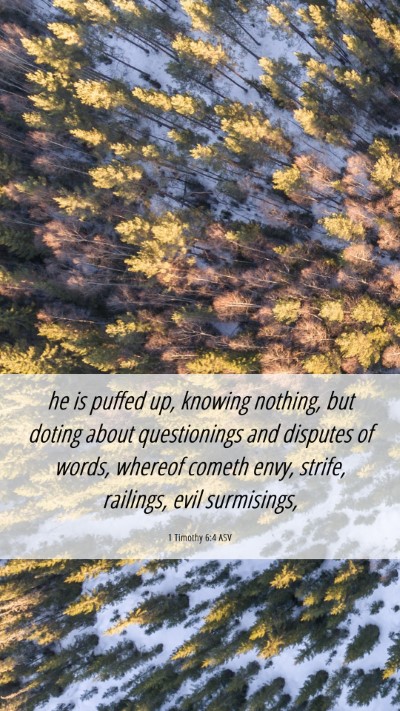 Picture 06 - 1 Timothy 6:4 ASV Mobile Phone Wallpaper - he is puffed up, knowing nothing, but doting - Mobile Bible Verse Wallpaper