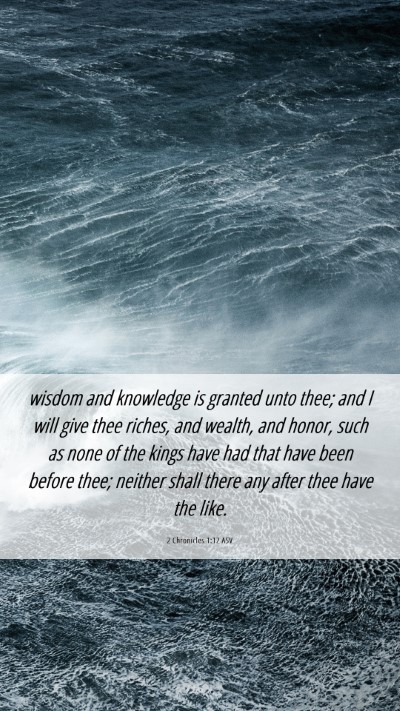 Picture 06 - 2 Chronicles 1:12 ASV Mobile Phone Wallpaper - wisdom and knowledge is granted unto thee; and I - Mobile Bible Verse Wallpaper