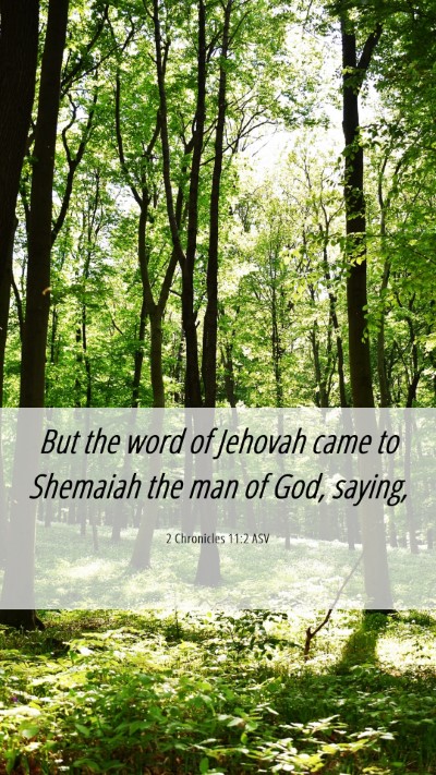 Picture 06 - 2 Chronicles 11:2 ASV Mobile Phone Wallpaper - But the word of Jehovah came to Shemaiah the man - Mobile Bible Verse Wallpaper