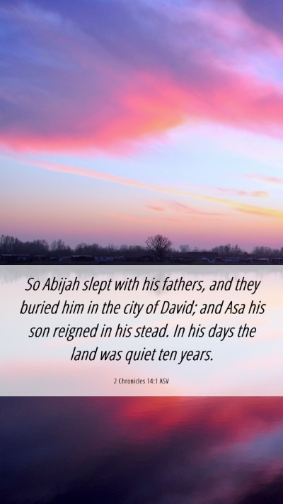 Picture 06 - 2 Chronicles 14:1 ASV Mobile Phone Wallpaper - So Abijah slept with his fathers, and they buried - Mobile Bible Verse Wallpaper
