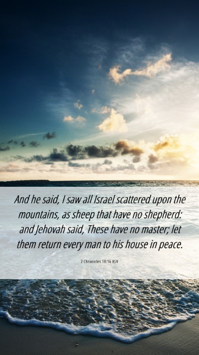 Picture 06 - 2 Chronicles 18:16 ASV Mobile Phone Wallpaper - And he said, I saw all Israel scattered upon the - Mobile Bible Verse Wallpaper