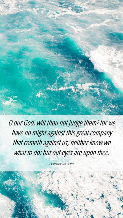 Picture 06 - 2 Chronicles 20:12 ASV Mobile Phone Wallpaper - O our God, wilt thou not judge them? for we have - Mobile Bible Verse Wallpaper