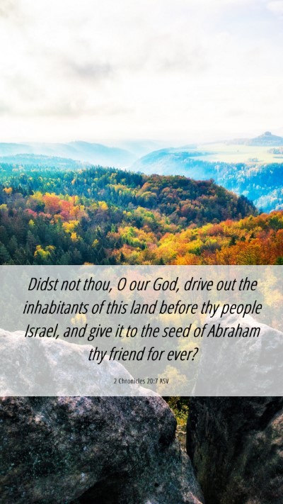 Picture 06 - 2 Chronicles 20:7 ASV Mobile Phone Wallpaper - Didst not thou, O our God, drive out the - Mobile Bible Verse Wallpaper
