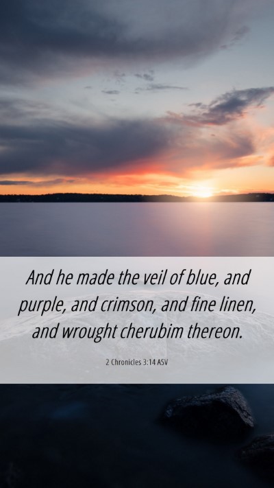 Picture 06 - 2 Chronicles 3:14 ASV Mobile Phone Wallpaper - And he made the veil of blue, and purple, and - Mobile Bible Verse Wallpaper