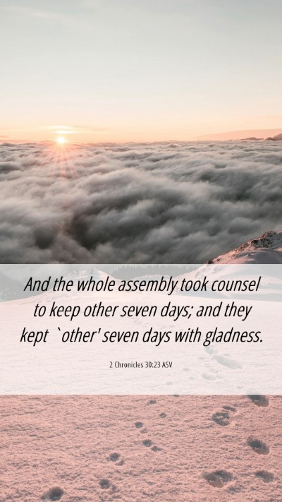 Picture 06 - 2 Chronicles 30:23 ASV Mobile Phone Wallpaper - And the whole assembly took counsel to keep other - Mobile Bible Verse Wallpaper