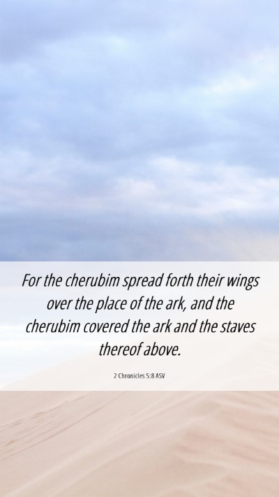 Picture 06 - 2 Chronicles 5:8 ASV Mobile Phone Wallpaper - For the cherubim spread forth their wings over - Mobile Bible Verse Wallpaper