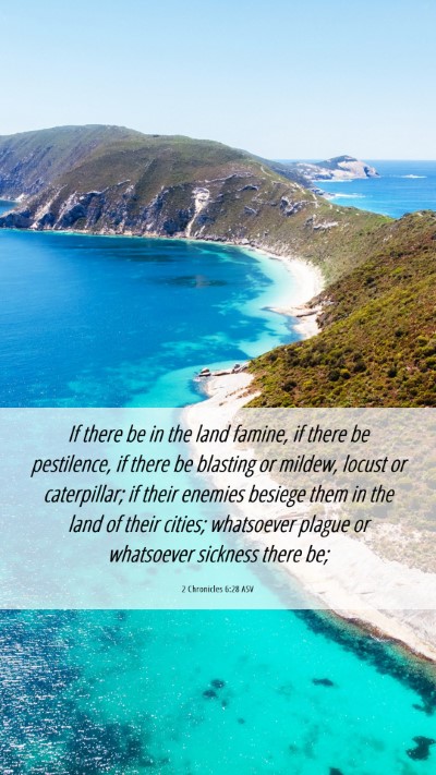 Picture 06 - 2 Chronicles 6:28 ASV Mobile Phone Wallpaper - If there be in the land famine, if there be - Mobile Bible Verse Wallpaper