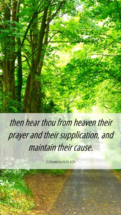 Picture 06 - 2 Chronicles 6:35 ASV Mobile Phone Wallpaper - then hear thou from heaven their prayer and their - Mobile Bible Verse Wallpaper