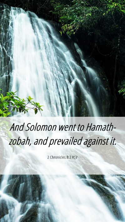 Picture 06 - 2 Chronicles 8:3 ASV Mobile Phone Wallpaper - And Solomon went to Hamath-zobah, and prevailed - Mobile Bible Verse Wallpaper