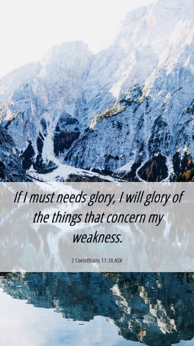 Picture 06 - 2 Corinthians 11:30 ASV Mobile Phone Wallpaper - If I must needs glory, I will glory of the things - Mobile Bible Verse Wallpaper