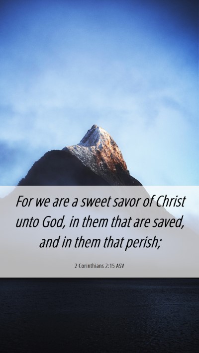 Picture 06 - 2 Corinthians 2:15 ASV Mobile Phone Wallpaper - For we are a sweet savor of Christ unto God, in - Mobile Bible Verse Wallpaper