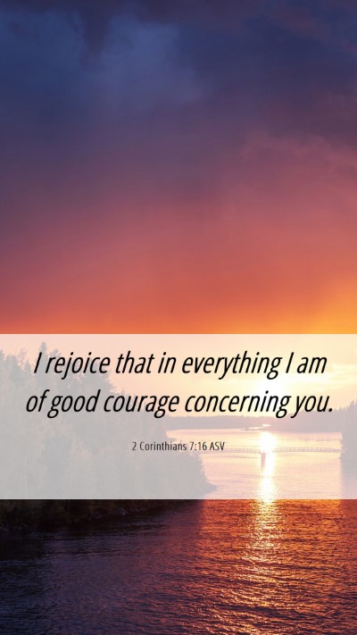Picture 06 - 2 Corinthians 7:16 ASV Mobile Phone Wallpaper - I rejoice that in everything I am of good courage - Mobile Bible Verse Wallpaper