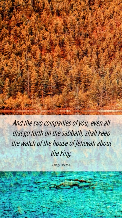 Picture 06 - 2 Kings 11:7 ASV Mobile Phone Wallpaper - And the two companies of you, even all that go - Mobile Bible Verse Wallpaper