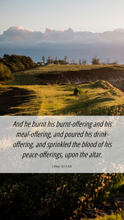 Picture 06 - 2 Kings 16:13 ASV Mobile Phone Wallpaper - And he burnt his burnt-offering and his - Mobile Bible Verse Wallpaper
