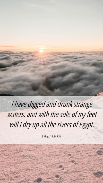 Picture 06 - 2 Kings 19:24 ASV Mobile Phone Wallpaper - I have digged and drunk strange waters, and with - Mobile Bible Verse Wallpaper