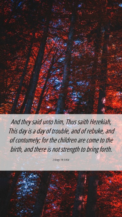Picture 06 - 2 Kings 19:3 ASV Mobile Phone Wallpaper - And they said unto him, Thus saith Hezekiah, This - Mobile Bible Verse Wallpaper