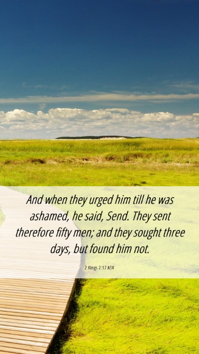 Picture 06 - 2 Kings 2:17 ASV Mobile Phone Wallpaper - And when they urged him till he was ashamed, he - Mobile Bible Verse Wallpaper