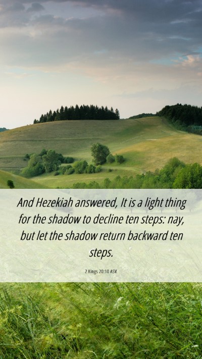 Picture 06 - 2 Kings 20:10 ASV Mobile Phone Wallpaper - And Hezekiah answered, It is a light thing for - Mobile Bible Verse Wallpaper