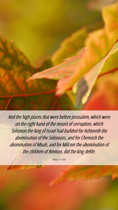 Picture 06 - 2 Kings 23:13 ASV Mobile Phone Wallpaper - And the high places that were before Jerusalem, - Mobile Bible Verse Wallpaper