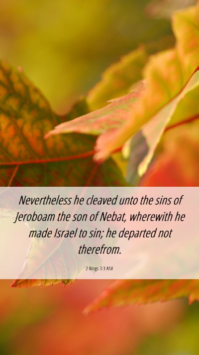 Picture 06 - 2 Kings 3:3 ASV Mobile Phone Wallpaper - Nevertheless he cleaved unto the sins of Jeroboam - Mobile Bible Verse Wallpaper