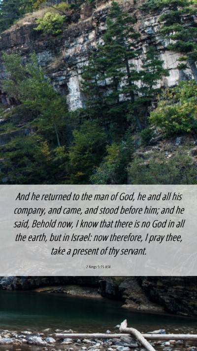 Picture 06 - 2 Kings 5:15 ASV Mobile Phone Wallpaper - And he returned to the man of God, he and all his - Mobile Bible Verse Wallpaper