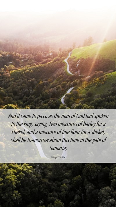 Picture 06 - 2 Kings 7:18 ASV Mobile Phone Wallpaper - And it came to pass, as the man of God had spoken - Mobile Bible Verse Wallpaper