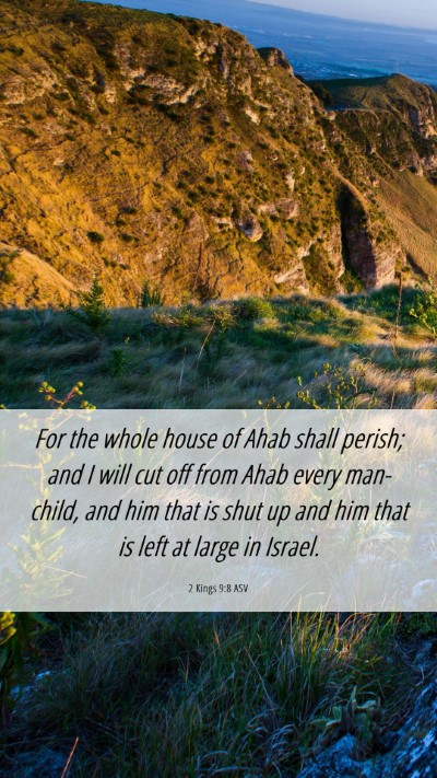 Picture 06 - 2 Kings 9:8 ASV Mobile Phone Wallpaper - For the whole house of Ahab shall perish; and I - Mobile Bible Verse Wallpaper
