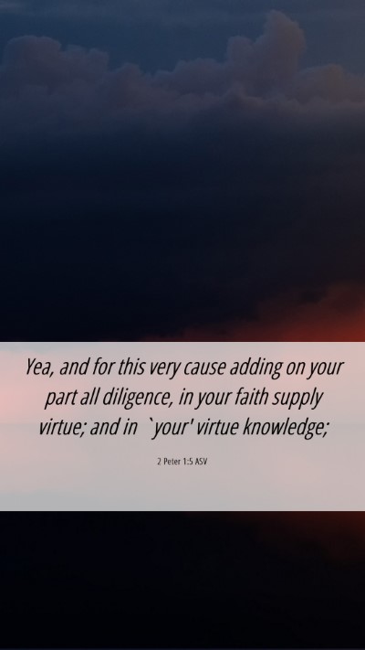 Picture 06 - 2 Peter 1:5 ASV Mobile Phone Wallpaper - Yea, and for this very cause adding on your part - Mobile Bible Verse Wallpaper