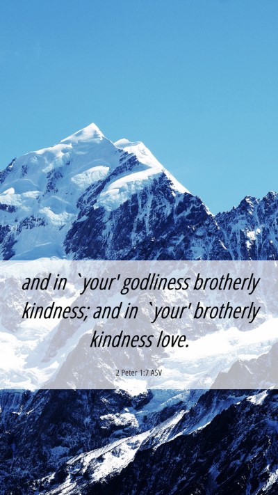 Picture 06 - 2 Peter 1:7 ASV Mobile Phone Wallpaper - and in `your' godliness brotherly kindness; and - Mobile Bible Verse Wallpaper