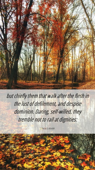 Picture 06 - 2 Peter 2:10 ASV Mobile Phone Wallpaper - but chiefly them that walk after the flesh in the - Mobile Bible Verse Wallpaper