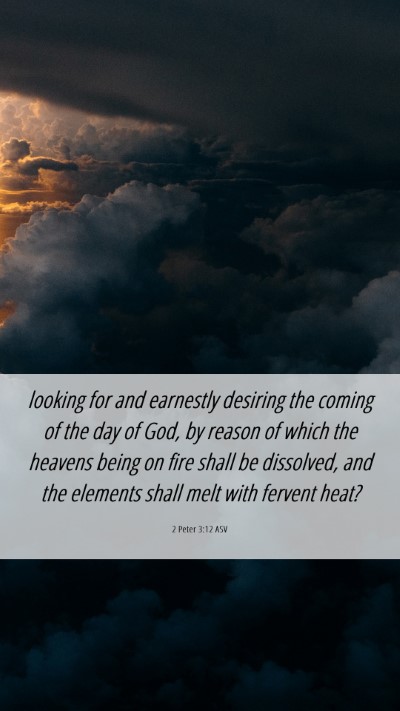 Picture 06 - 2 Peter 3:12 ASV Mobile Phone Wallpaper - looking for and earnestly desiring the coming of - Mobile Bible Verse Wallpaper