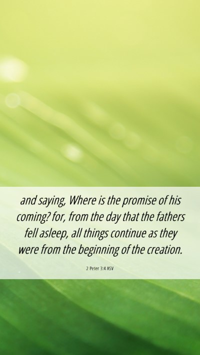 Picture 06 - 2 Peter 3:4 ASV Mobile Phone Wallpaper - and saying, Where is the promise of his coming? - Mobile Bible Verse Wallpaper