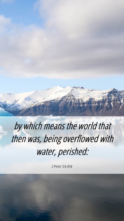 Picture 06 - 2 Peter 3:6 ASV Mobile Phone Wallpaper - by which means the world that then was, being - Mobile Bible Verse Wallpaper