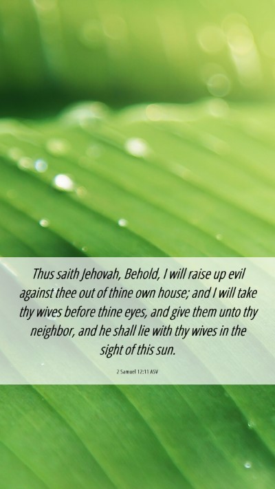 Picture 06 - 2 Samuel 12:11 ASV Mobile Phone Wallpaper - Thus saith Jehovah, Behold, I will raise up evil - Mobile Bible Verse Wallpaper