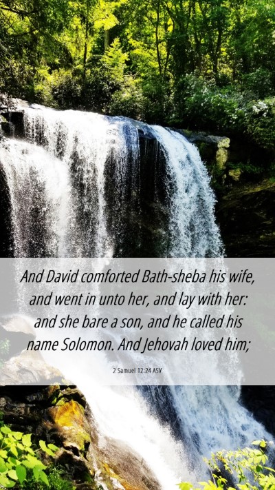 Picture 06 - 2 Samuel 12:24 ASV Mobile Phone Wallpaper - And David comforted Bath-sheba his wife, and went - Mobile Bible Verse Wallpaper