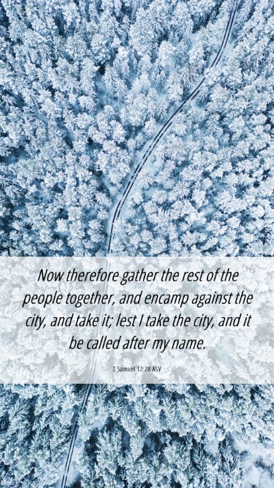 Picture 06 - 2 Samuel 12:28 ASV Mobile Phone Wallpaper - Now therefore gather the rest of the people - Mobile Bible Verse Wallpaper