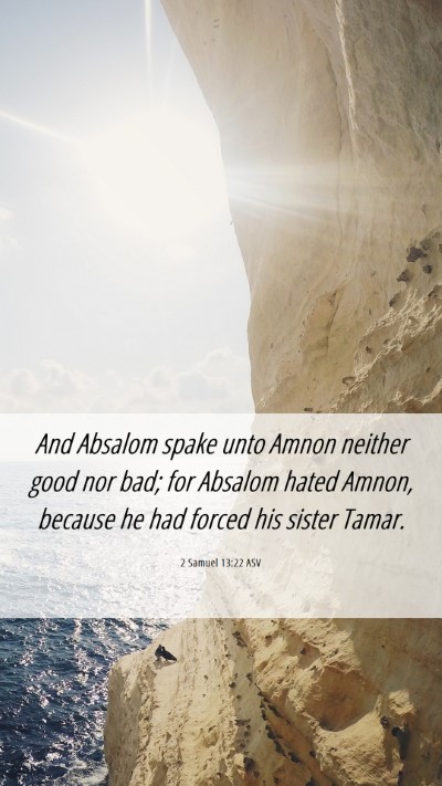 Picture 06 - 2 Samuel 13:22 ASV Mobile Phone Wallpaper - And Absalom spake unto Amnon neither good nor - Mobile Bible Verse Wallpaper