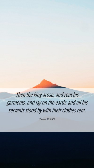 Picture 06 - 2 Samuel 13:31 ASV Mobile Phone Wallpaper - Then the king arose, and rent his garments, and - Mobile Bible Verse Wallpaper