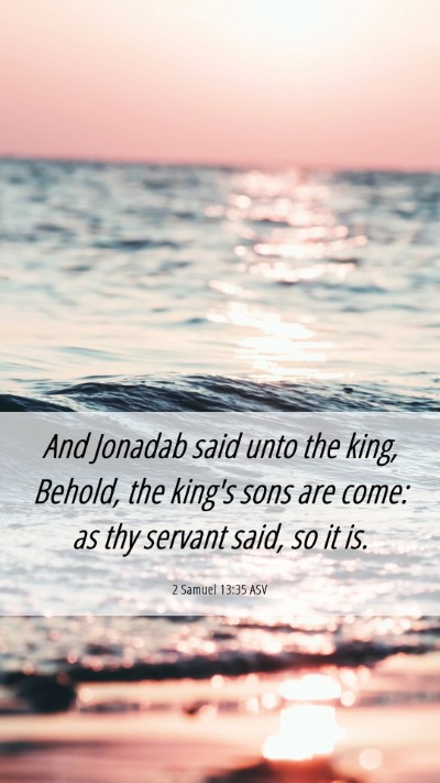 Picture 06 - 2 Samuel 13:35 ASV Mobile Phone Wallpaper - And Jonadab said unto the king, Behold, the - Mobile Bible Verse Wallpaper