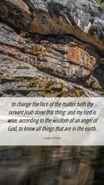 Picture 06 - 2 Samuel 14:20 ASV Mobile Phone Wallpaper - to change the face of the matter hath thy servant - Mobile Bible Verse Wallpaper