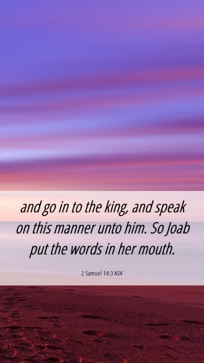 Picture 06 - 2 Samuel 14:3 ASV Mobile Phone Wallpaper - and go in to the king, and speak on this manner - Mobile Bible Verse Wallpaper