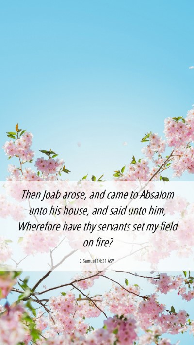 Picture 06 - 2 Samuel 14:31 ASV Mobile Phone Wallpaper - Then Joab arose, and came to Absalom unto his - Mobile Bible Verse Wallpaper