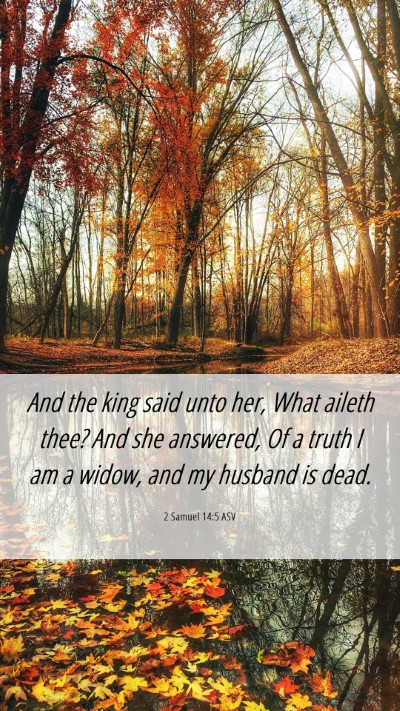 Picture 06 - 2 Samuel 14:5 ASV Mobile Phone Wallpaper - And the king said unto her, What aileth thee? And - Mobile Bible Verse Wallpaper