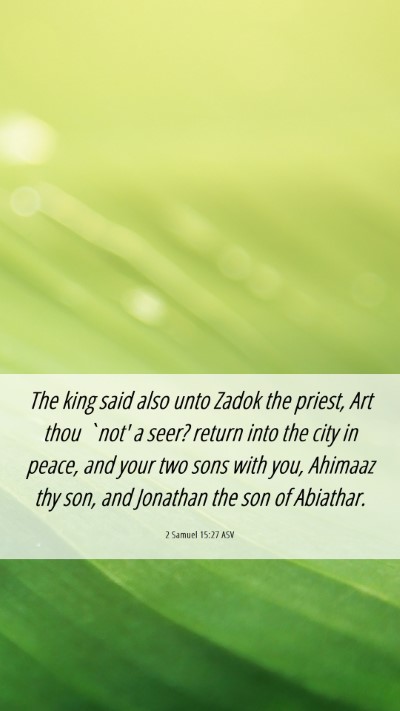 Picture 06 - 2 Samuel 15:27 ASV Mobile Phone Wallpaper - The king said also unto Zadok the priest, Art - Mobile Bible Verse Wallpaper