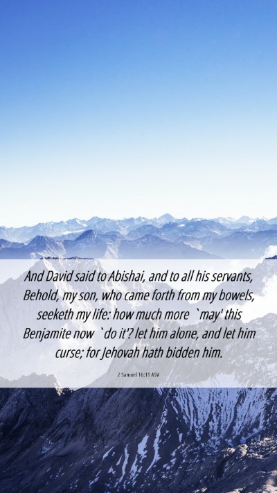 Picture 06 - 2 Samuel 16:11 ASV Mobile Phone Wallpaper - And David said to Abishai, and to all his - Mobile Bible Verse Wallpaper