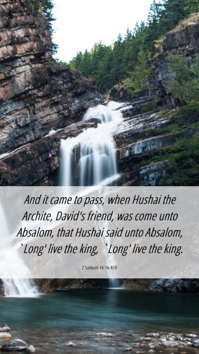 Picture 06 - 2 Samuel 16:16 ASV Mobile Phone Wallpaper - And it came to pass, when Hushai the Archite, - Mobile Bible Verse Wallpaper