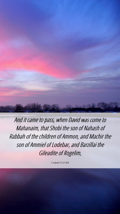 Picture 06 - 2 Samuel 17:27 ASV Mobile Phone Wallpaper - And it came to pass, when David was come to - Mobile Bible Verse Wallpaper