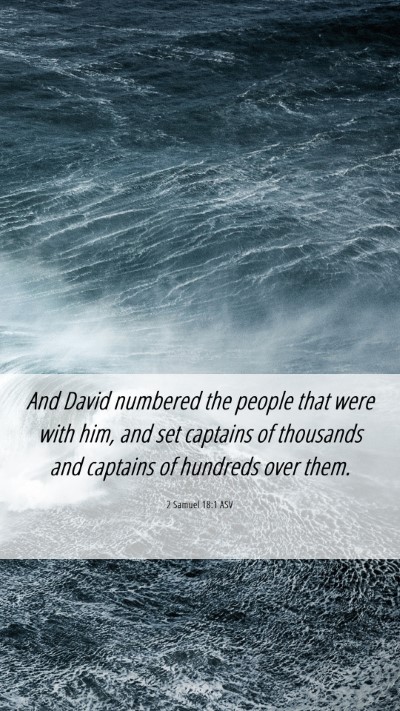 Picture 06 - 2 Samuel 18:1 ASV Mobile Phone Wallpaper - And David numbered the people that were with him, - Mobile Bible Verse Wallpaper