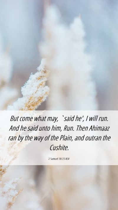 Picture 06 - 2 Samuel 18:23 ASV Mobile Phone Wallpaper - But come what may, `said he', I will run. And he - Mobile Bible Verse Wallpaper