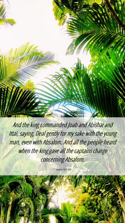 Picture 06 - 2 Samuel 18:5 ASV Mobile Phone Wallpaper - And the king commanded Joab and Abishai and - Mobile Bible Verse Wallpaper